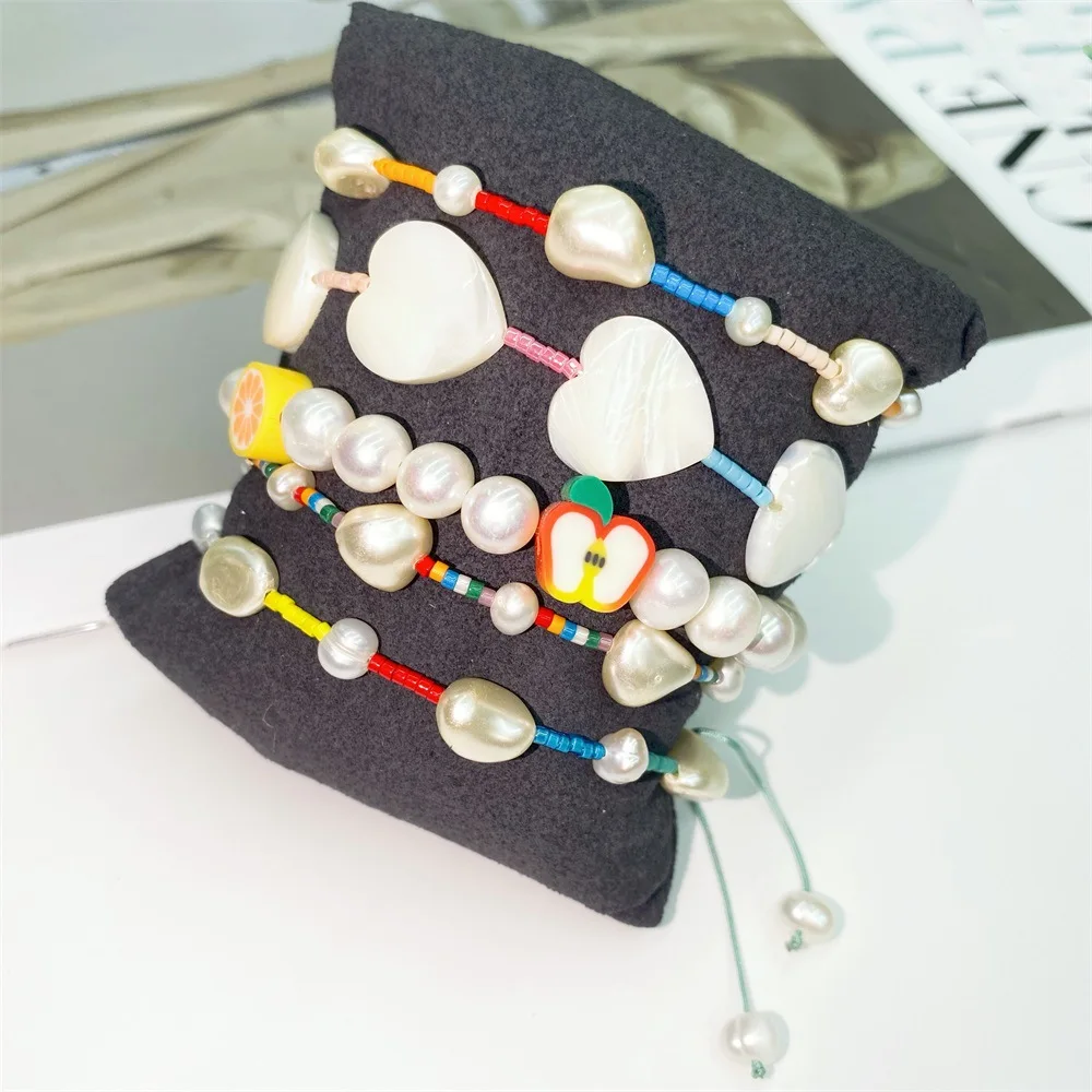 

KKBEAD Boho Bohemian Colorful Summer Bracelet for Girl Friend Natural Freshwater Pearl Bracelets For Women Pulseras Gift Jewelry