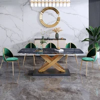 italian light luxury dining table and chairs modern minimalist marble scandinavian household small dining table rectangular