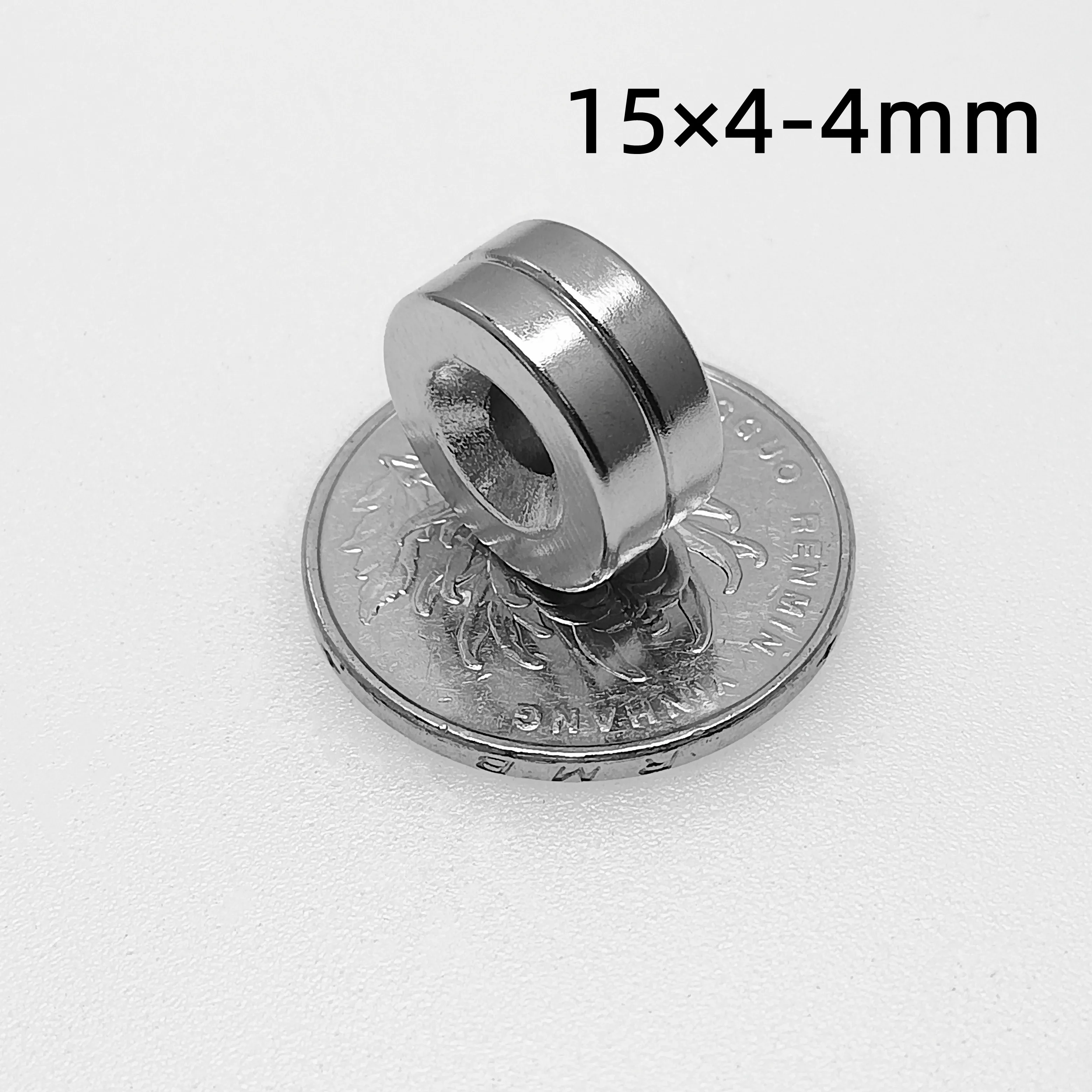 

5~200Pcs 15x4-4 Strong Rare Earth Magnet 15*4 mm Hole 4mm 15x4-4mm Round Countersunk Neodymium Magnetic Magnets N35 15*4-4 mm