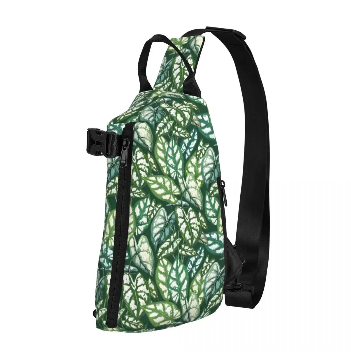 

Нагрудные сумки Green Plant, мужская сумка через плечо с тропическим Рисунком Листьев, забавная деловая сумка через плечо, сумка-слинг в уличном стиле для поездок
