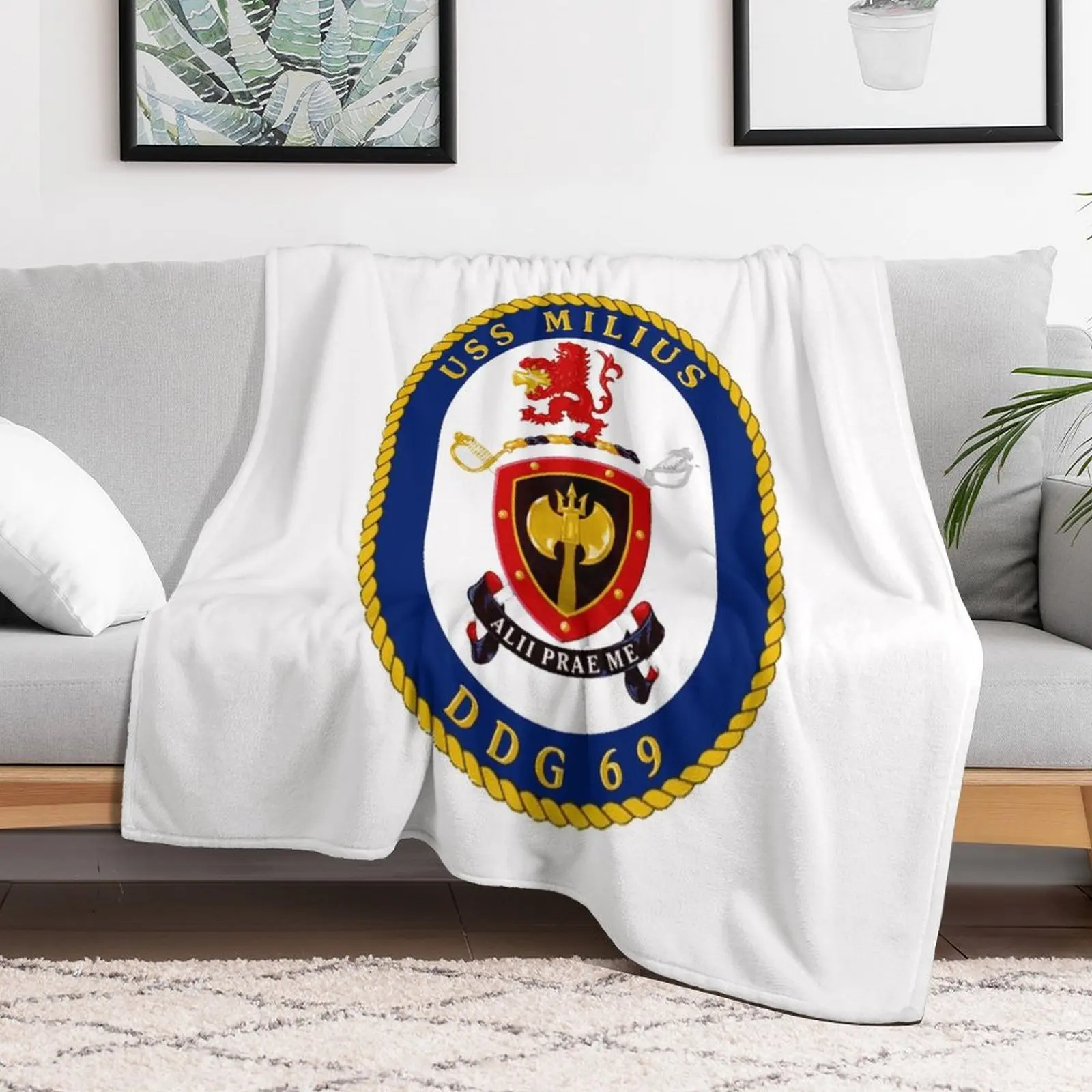 DDG-69 USS Milius Crest красивое пляжное одеяло