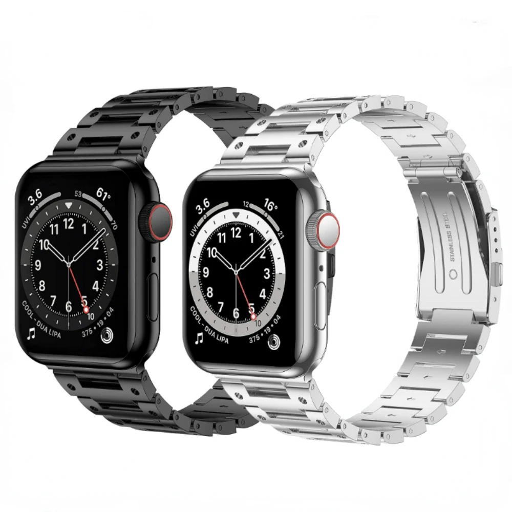 Ремешок из нержавеющей стали для Apple Watch Band 49 мм 44 40 45 41 38 42 аксессуары