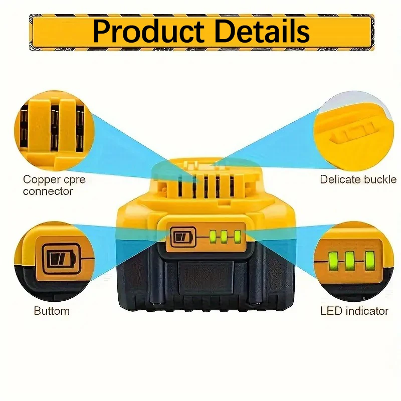 Фото Сменный аккумулятор для DeWalt 5 Ач/20 В DCD887 DCD805 DCF860 Dcd796 DCG406 DCF880 DCF512 DCD805, аккумулятор для электроинструментов №4