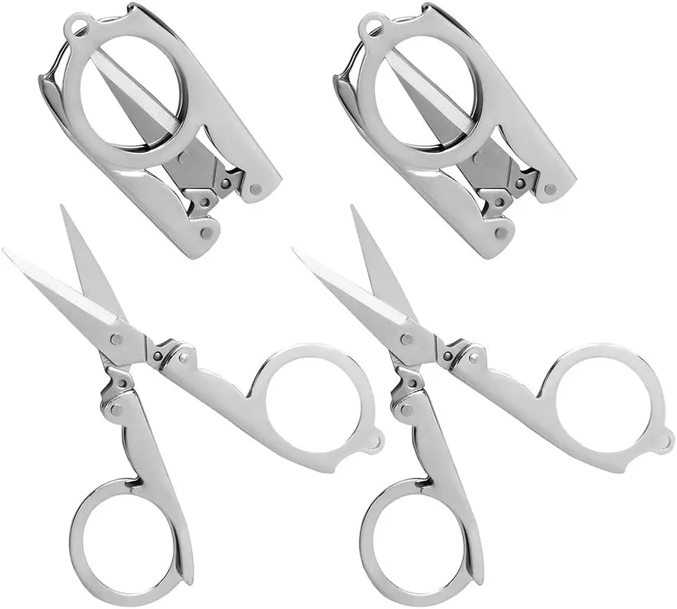 

Folding Scissors Stainless Steel Small Pocket Portable Foldable Travel Scissors Tiny Mini Craft Cutter
