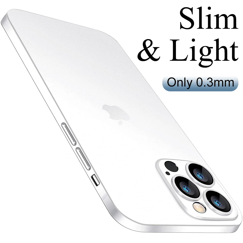 0 3 мм ультра тонкий чехол для iPhone 13 12 Mini 11 Pro SE 2022 2020 Прозрачный матовый Жесткий