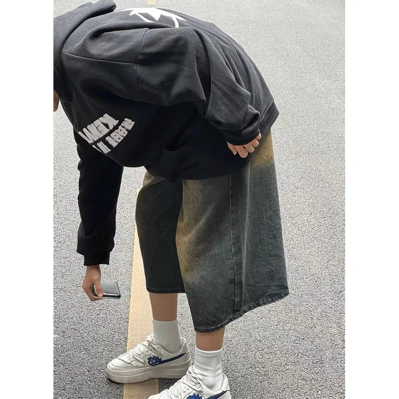 Модные повседневные широкие джинсы семь четвертей летние новые американские