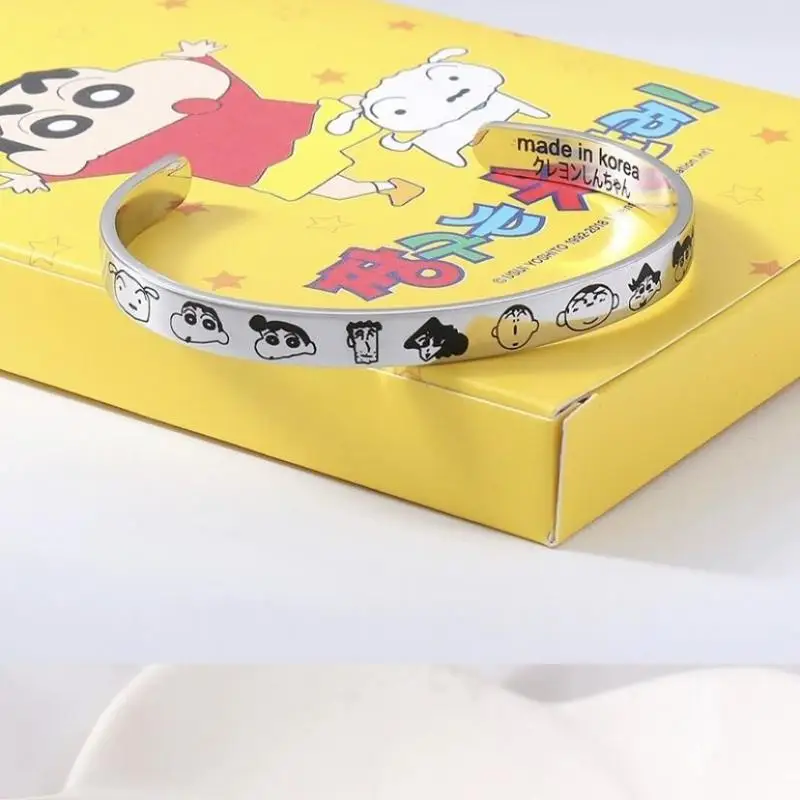 

2022 New Crayon Shin-Chan Cartoon Couple Adjustable Titanium Steel Bracelet Kawaii Anime Toy for Girls Surprise Birthday Gifts