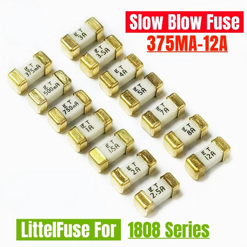 10 шт. оригинальный плавкий предохранитель LF 1808 SMD 125V T 375mA-12A 375mA 500mA 750mA 0.5A 0.75A 1A 1.5A 2A