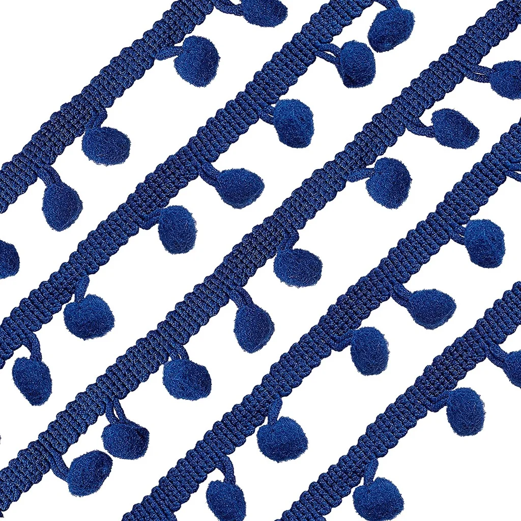 

20 Yards Mini Pom Pom Trim Ball Fringe Ribbon Sew on DIY Craft Sewing Accessory for Home Curtain Clothes Pillow Decoration