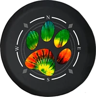 spare tire cover compass paw print tie dye dog mom girl fits suv or camper rv accessories trailer tire cover size 33 inch