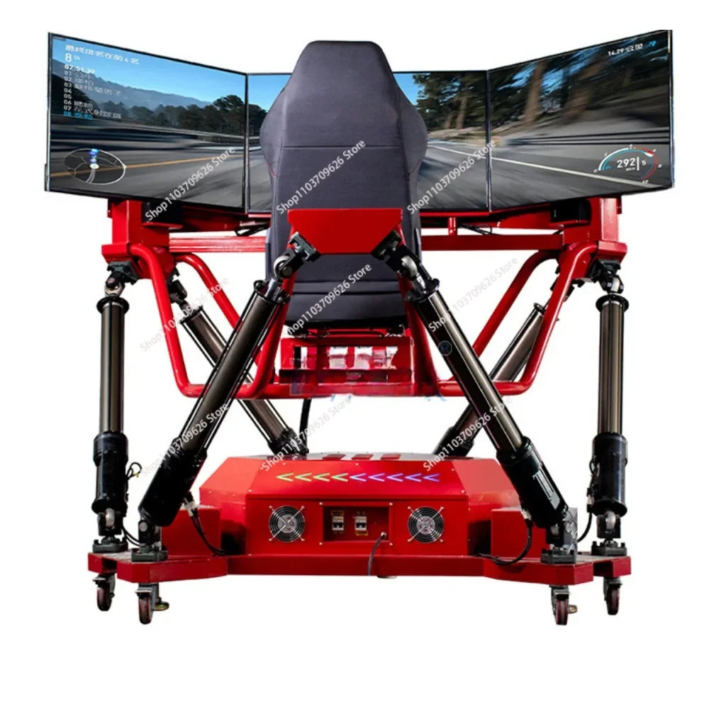 360-градусный VR-симулятор гоночного автомобиля 3 экрана 6 DOF виртуальная игра для