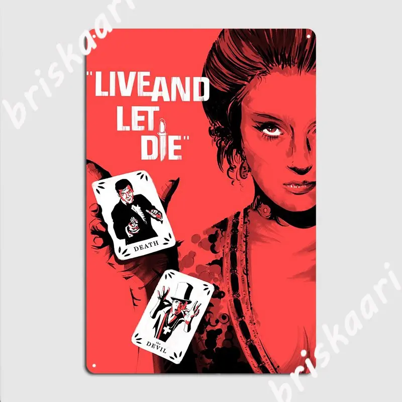 

007 Live And Let Die металлический плакат, украшение для гаража, клуба, дома вечерние, проектирование оловянного знака, плакат