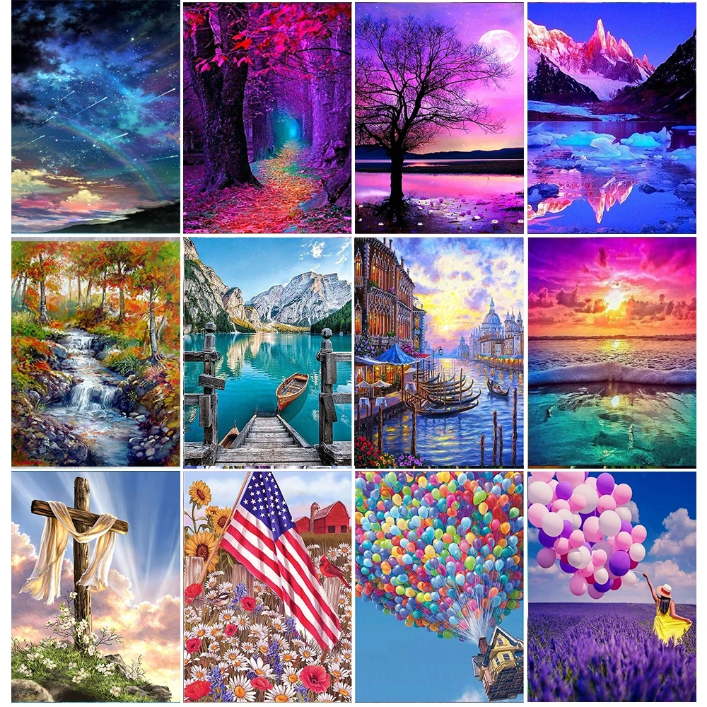

5D алмазная живопись «сделай сам», пейзаж, воздушный шар, полная Алмазная вышивка, Набор для вышивки крестиком, Ручная инкрустация, подарки, у...