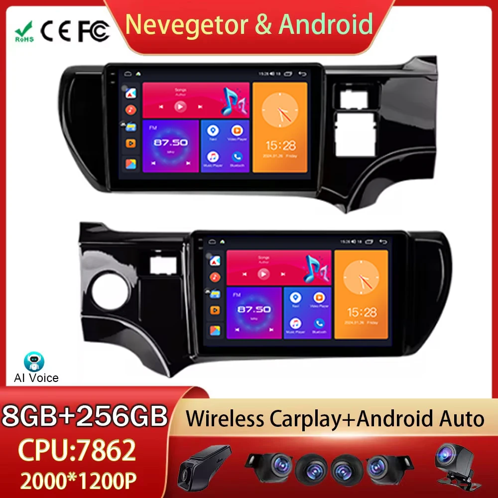 Автомагнитола для Toyota Aqua 2011 - 2017 Беспроводная на Android автомобильное радио