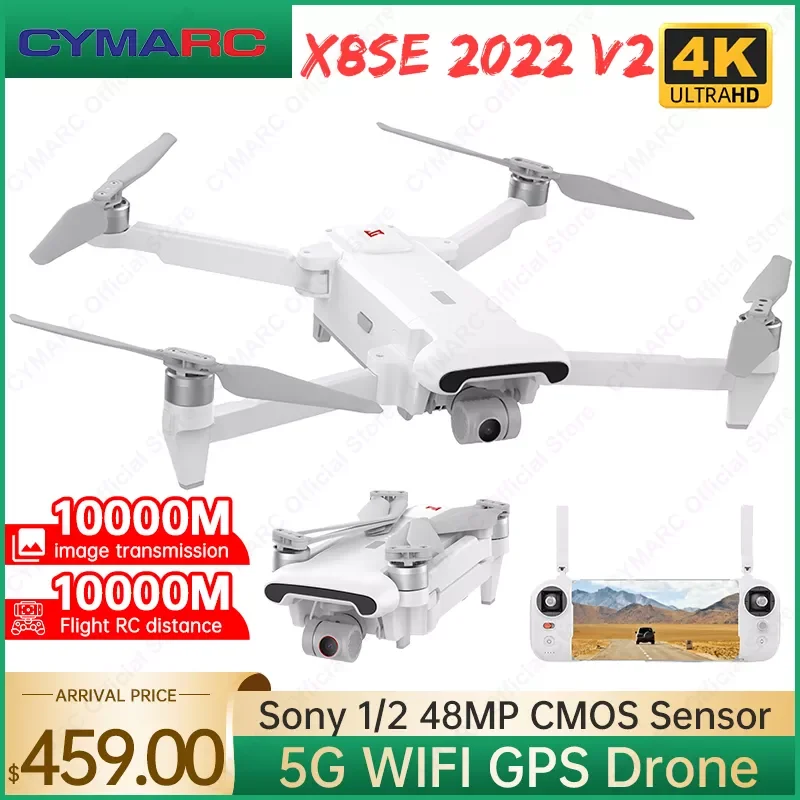 

Квадрокоптер X8SE 2022 V2, профессиональный 3-осевой карданный GPS FPV 4K с камерой, 10 км, 35 минут полета, Радиоуправляемый вертолет