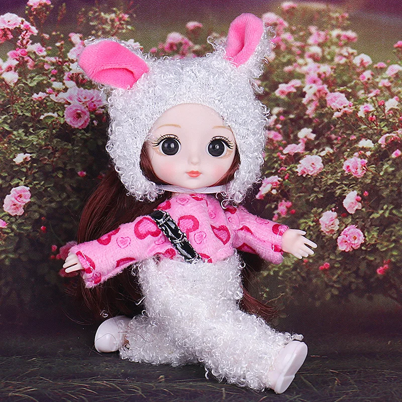 

16cm BJD Doll 13 Joints Movable Doll Skirt Jumpsuit Clothes Accessories Fashion Dress Up Doll Clothes Set Girls DIY Toy Gifts