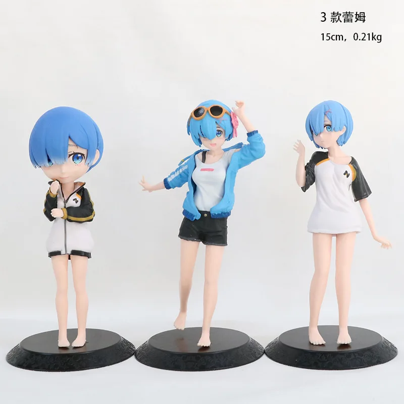 

3 шт./компл. аниме экшн-фигурки из ПВХ «Re:Life In A другой мир», модели игрушек «Re Zero», коллекционный свитер, полный набор, игрушка в подарок