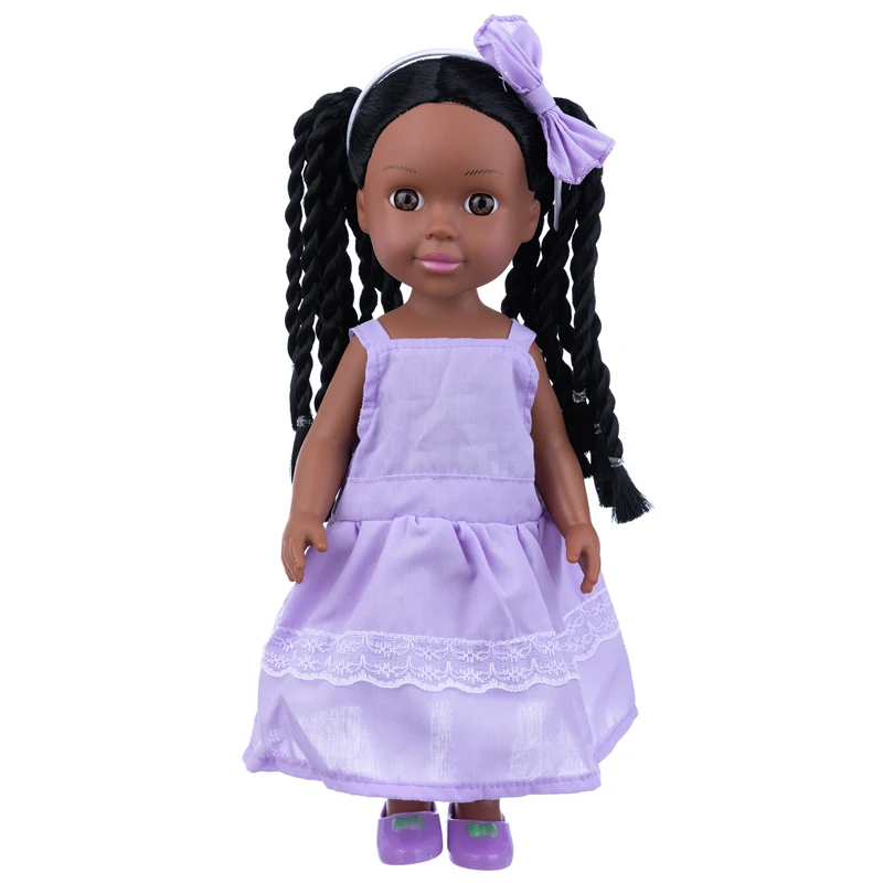 

14 inch/35cm American girl trendy baby pink black long braided doll