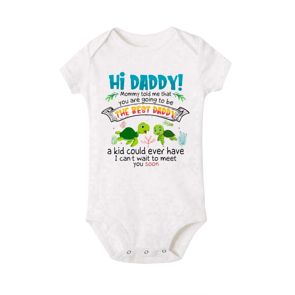 Комбинезон с объявлением ребенка Hi Daddy Mommy Told Me That You Are Going Tobe The Best Bodysuit для