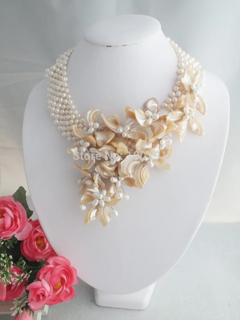 Модное чудесное ожерелье с цветком из ракушек африканские украшения 18 дюймов