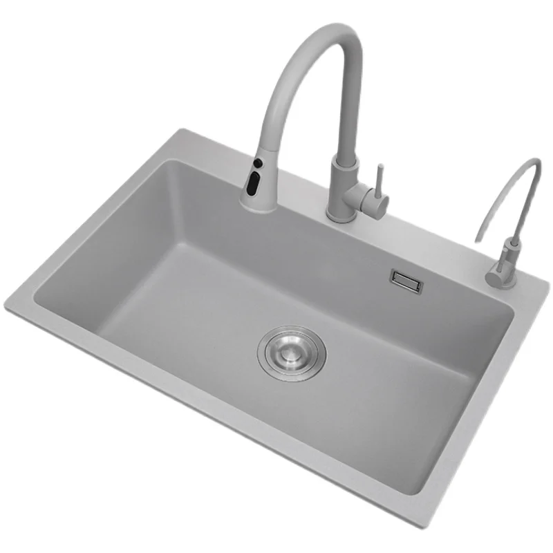 

Stone sink, kitchen, granite dishwashing basin, thickened countertop, basin size
