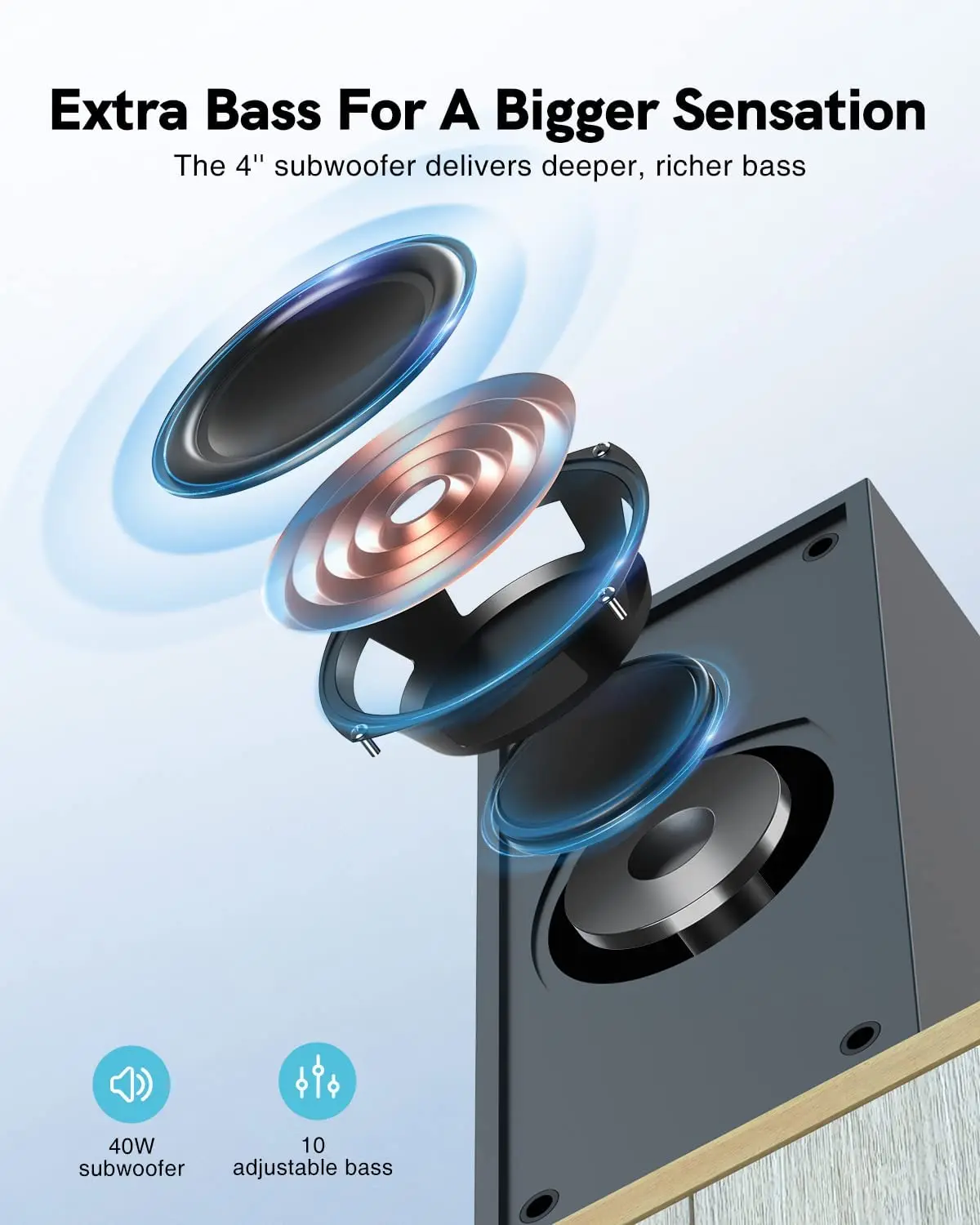 ТВ-Саундбар ULTIMEA 100 Вт Bluetooth-динамик 2 1 звуковая система для домашнего кинотеатра 3D