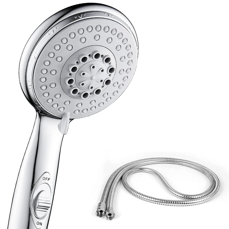 

JFBL Hot Shower Head With Hose 2 M, 5 Settings Of Water Strength Shower Head With 2 M Shower Hose High Pressure Shower Head Wate