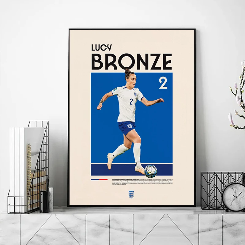 Современная Женская фотография в виде футбольной тематики на холсте для