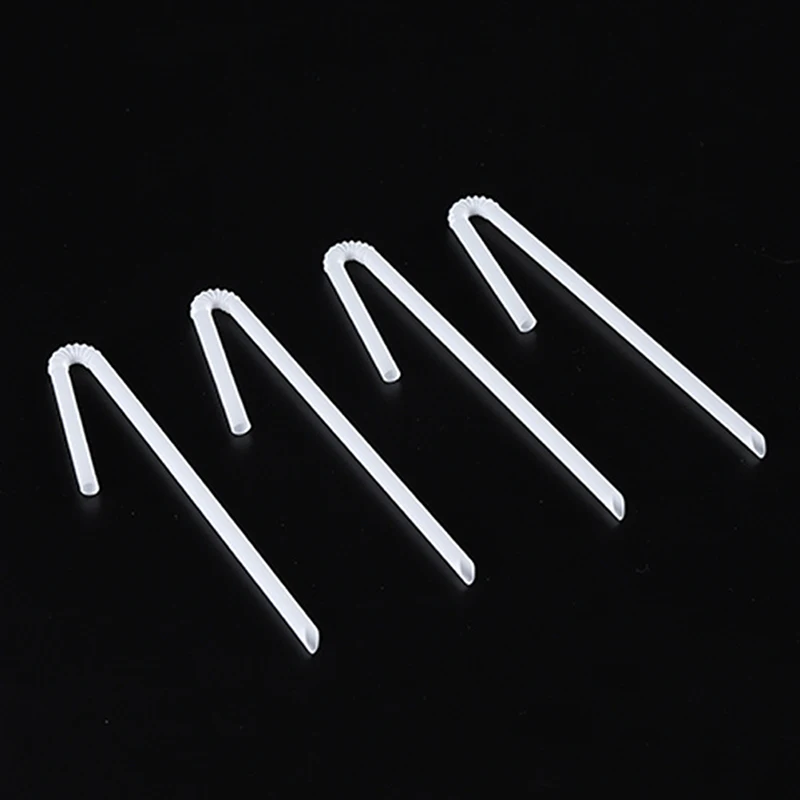 500 шт. одноразовые пластиковые изогнутые соломинки индивидуально упакованные