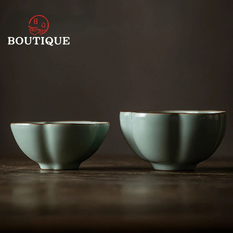 Китайская чайная чашка Ru керамическая для медитации ручной работы из лазурного