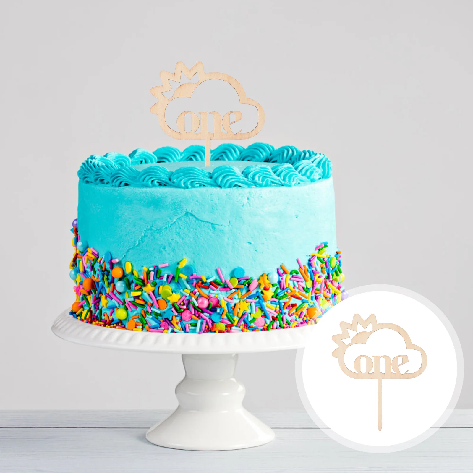 

10pcs Toppers Wooden Shower Cake Decors Birthday Cupcake Toppers Cake Topper Decors Baby Birthday Cake Decorations