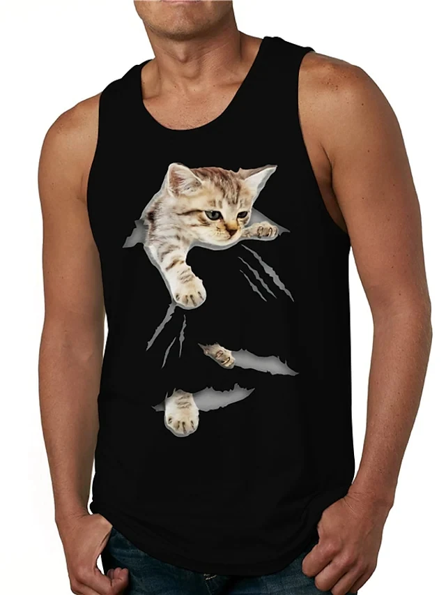 Майка мужская с круглым вырезом повседневная дизайнерская рубашка без рукавов