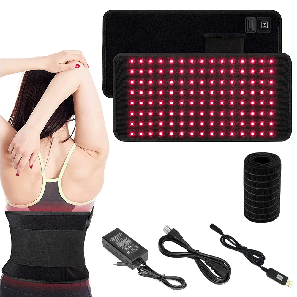 Red and Infrared Light Therapy Belt LED Pain Relief Flexible Wearable Deep Therapy Pad for Back Joint Muscle Pain Relief Device