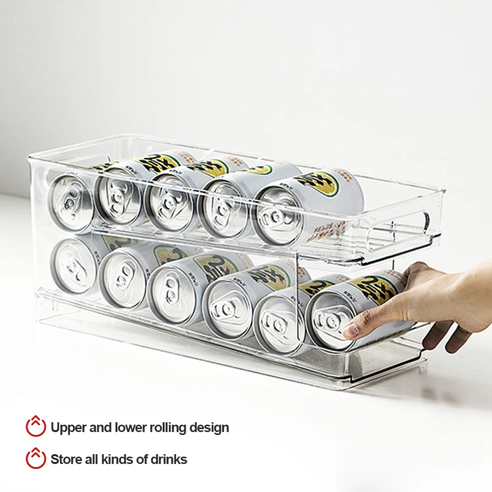 

Двухслойный держатель для напитков в холодильнике, стойка для воды, прозрачная коробка, органайзер, отделочная Полка для кухни