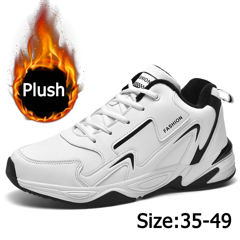 

Male Sneakers Autumn Winter for Men Shoes Winter Plus Velvet Warm Outdoor Jogging Shoes Vulcanized Footwear Large Size 48-49