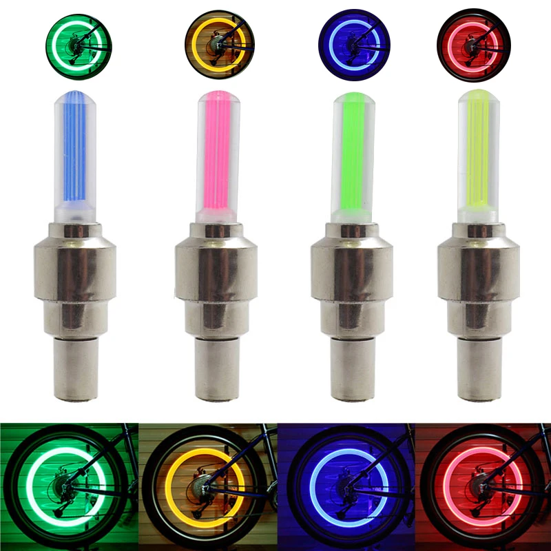 

2 Pcs/set Universal Bicycle Auto Wheel Valve Lamp Motorcycle Valve Lamp Glow Stick Type Wheel Tire Lamp Auto Parts Bicycle Parts