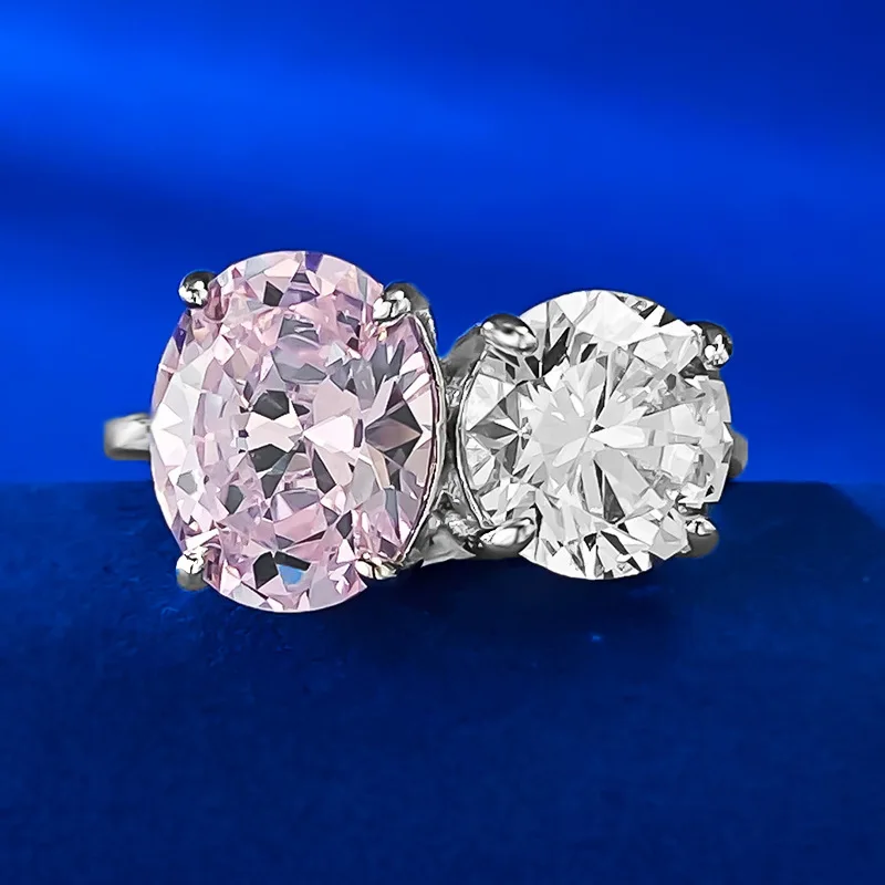 

Женское кольцо из серебра 100% пробы, с овальным круглым сапфиром