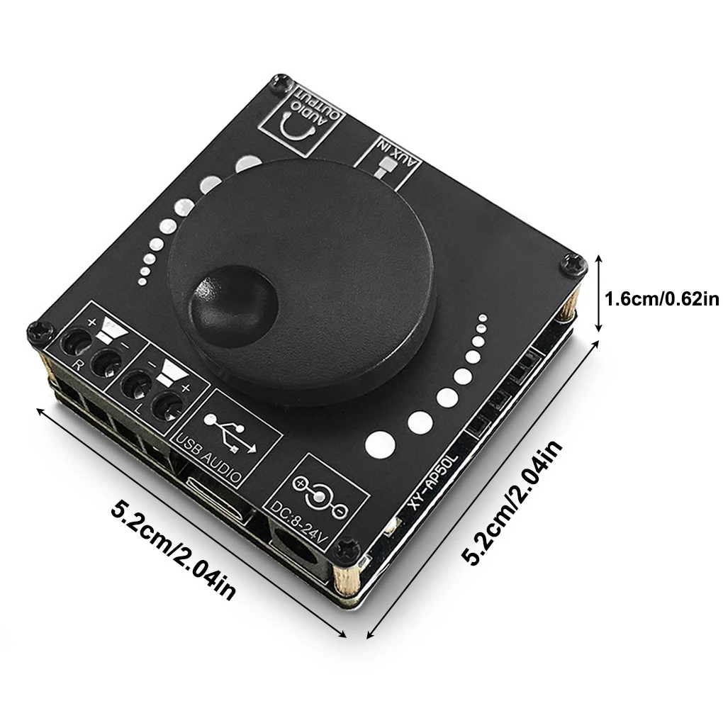 

XY-AP50L Мини Bluetooth 5,0 усилитель плата беспроводной USB-C Мощность Цифровой усилитель плата стерео Amp 3,5 мм AUX USB APP