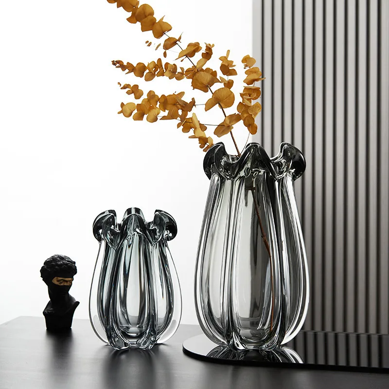 

New Light Luxury Glass Crystal Glass Vase hydroponic Nordic creative simple Dining Table TV Cabinet living room flower Vase