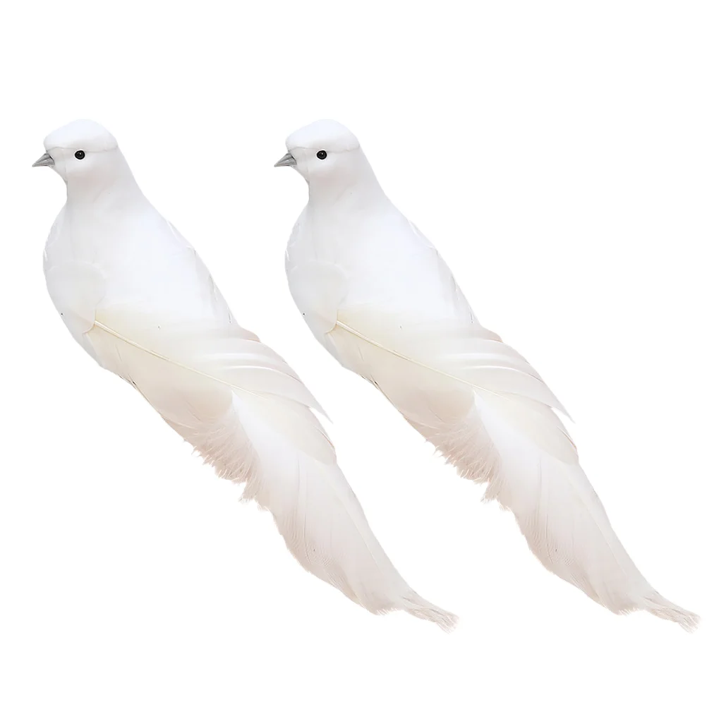 

2Pcs Christmas Artificial Birds Artificial Birds Clips Christmas Bird Ornament Bird Miniature Figurines