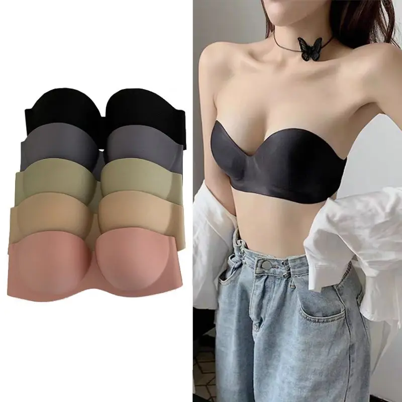 Бюстгальтер женский бесшовный с чашками пуш-ап бюстгальтер-Труба без бретелек