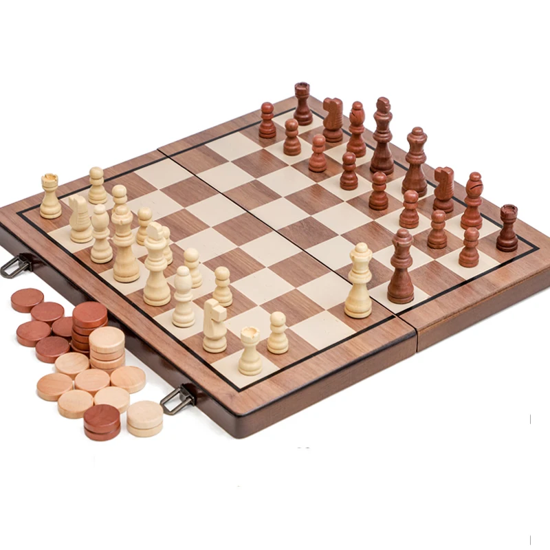 magnetic board chess set pieces wooden folding puzzl table game consol camping entertainment xadrez tabuleiro jogo entertainment