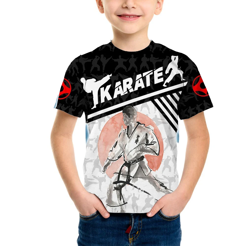 

KARATE Lover Sports Boys T Shirt Short Sleeves Tops Girls Children Clothing Summer T-shirt Tee Toddler Clothes for 2-8 Years-5