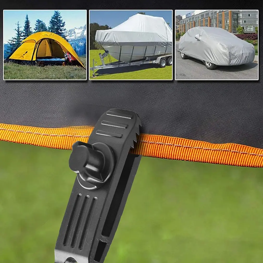 

12 pcs Heavy Duty Tarp Clips Awning Clamps Lock Grip Set Tent Fixed Windproof Clip Plastic For Outdoors Camping Canopy Tarp
