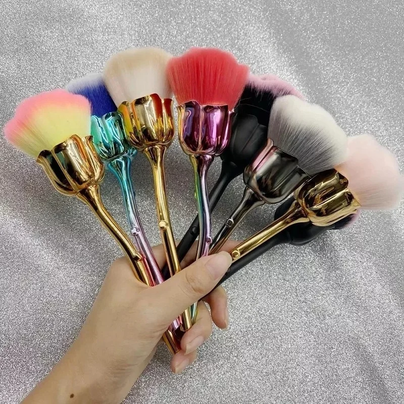 Flower Nail Brush For Manicure Soft Rose Nail Art Cleaning Brushes Beauty Nails Fashion Gel Nail Accessories Nail Material Tools