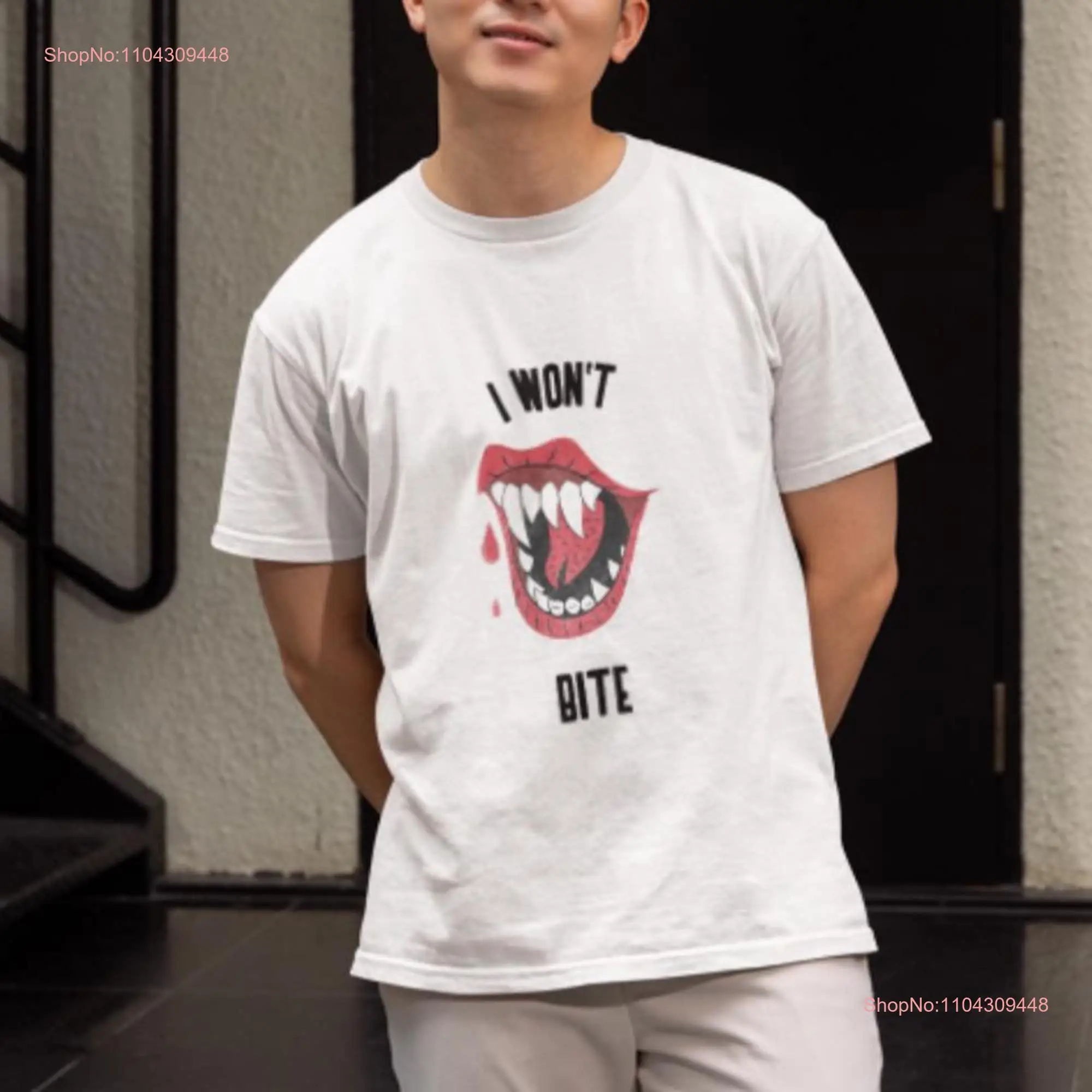 Рубашка Я укус на Хэллоуин вампира для жуткого массива с длинными или короткими