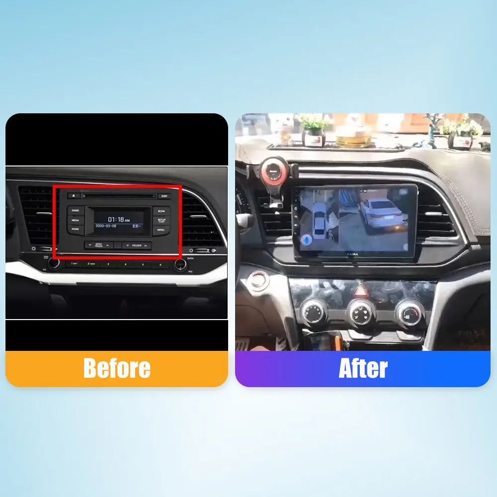 Фото 10,33-дюймовый автомобильный радиоприемник для HYUNDAI Elantra 2019 2Din Android, восьмиядерный автомобильный стерео DVD, GPS-навигатор, плеер, QLED-экран Carplay №3