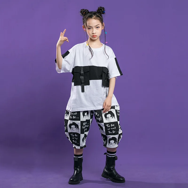 Kids Hip Hop Clothing Stage Outfits T Shirt Streetwear or Harem Pants for Girls Boy Jazz Show Party Ballroom Dancewear Costume