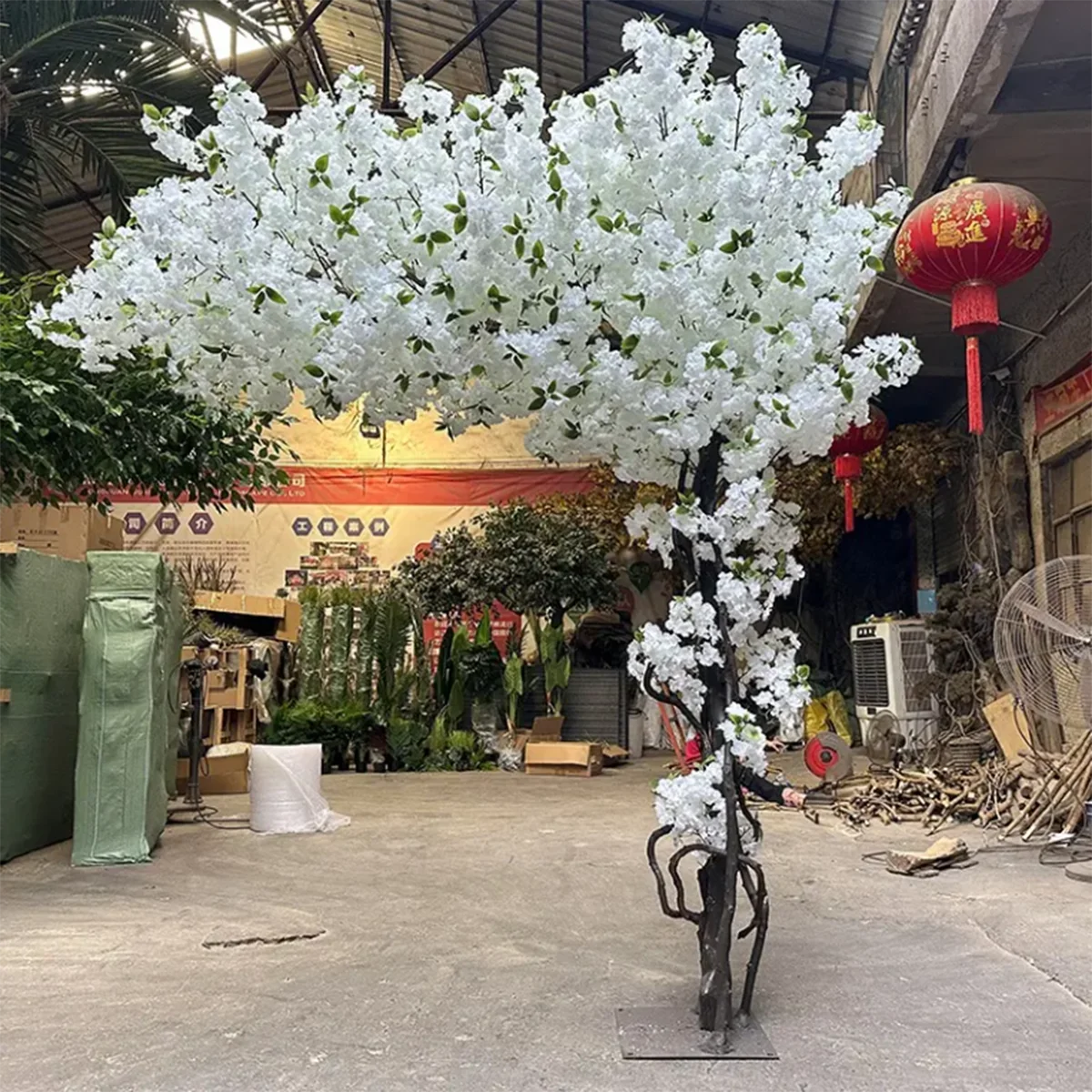 Фото Форма арки, белое дерево, шелковый цветок, искусственный цветок вишни, цветок дерева, искусственный цветок, имитация персиковой ветки №1