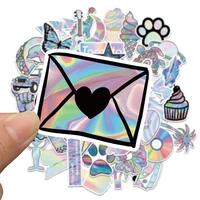 50pcs small fresh stickers laser series ins girly suitcase cartoon graffiti stickers planner stickers